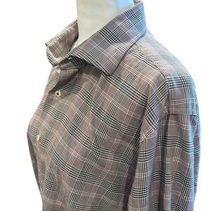 Peter Millar Men’s Plaid Button-Down Shirt XL Cotton